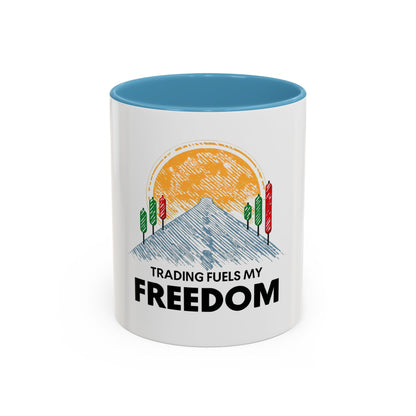 “Trading Fuels My Freedom” Coffee Mug – Motivational Gift for Traders, Investors & Entrepreneurs