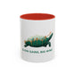 "Slow Gains, Big Wins" mug for traders and investors