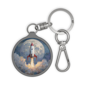 Rocket to the Moon Keychain – Crypto-Inspired Acrylic Keyring Tag for Traders & Dreamers