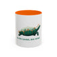 "Slow Gains, Big Wins" mug for traders and investors