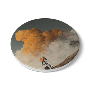 Bitcoin Ceramic Coaster – Modern Crypto Art Home Decor for Traders & Collectors