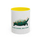 "Slow Gains, Big Wins" mug for traders and investors