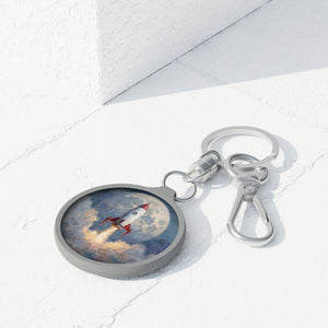 Rocket to the Moon Keychain – Crypto-Inspired Acrylic Keyring Tag for Traders & Dreamers