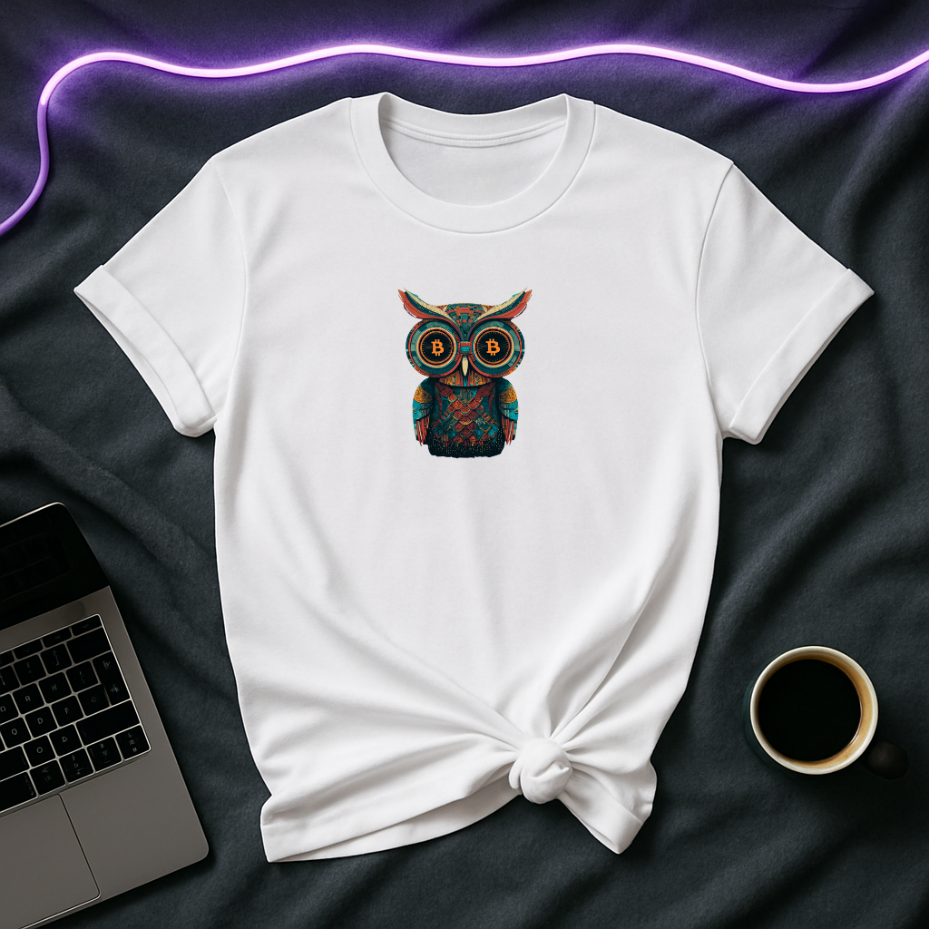 Owl Bitcoin  T-Shirt – Stylish Crypto-Inspired Tee for Traders