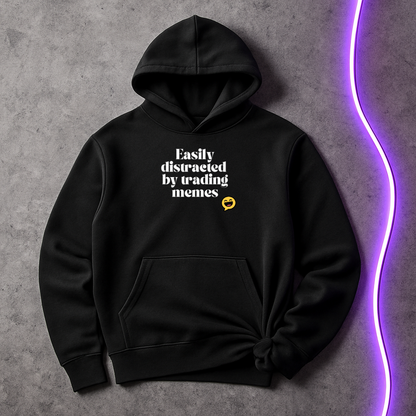 “Easily Distracted by Trading Memes” Hoodie – Funny Trader Sweatshirt for Crypto & Stock Market Fans