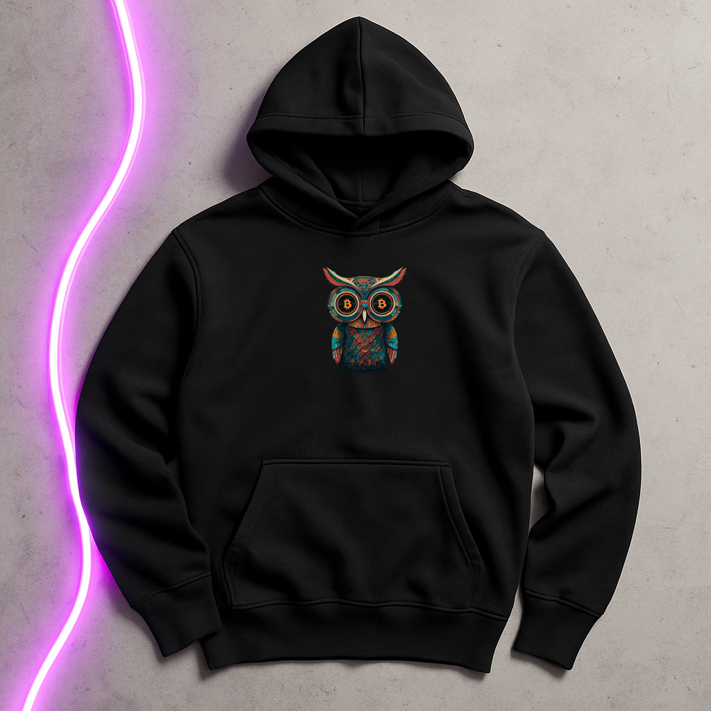 Bitcoin Owl Hoodie – Stylish Crypto Trader Sweatshirt for Blockchain & NFT Enthusiasts