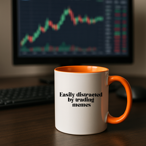 “Easily Distracted by Trading Memes” Coffee Mug – Funny Gift for Stock Traders & Finance Fans