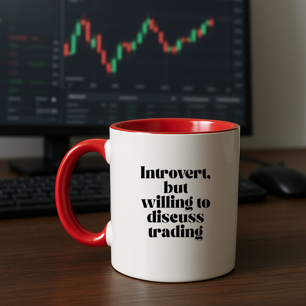 “Introvert But Willing to Discuss Trading” Coffee Mug – Funny Gift for Stock Traders & Investors
