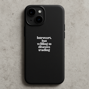 Introvert but Willing to Discuss Trading Phone Case – Minimalist Black Protective Case for Traders
