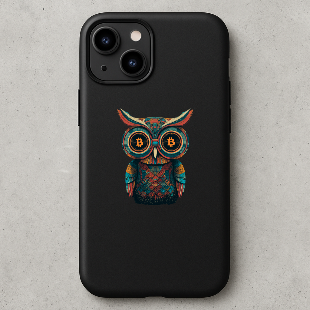Bitcoin Owl Phone Case – Durable Dual-Layer Protection for Crypto Traders
