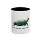 "Slow Gains, Big Wins" mug for traders and investors