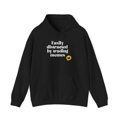 “Easily Distracted by Trading Memes” Hoodie – Funny Trader Sweatshirt for Crypto & Stock Market Fans