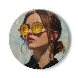 Bitcoin Vision Ceramic Coaster – Modern Crypto Art Decor for Traders & Collectors