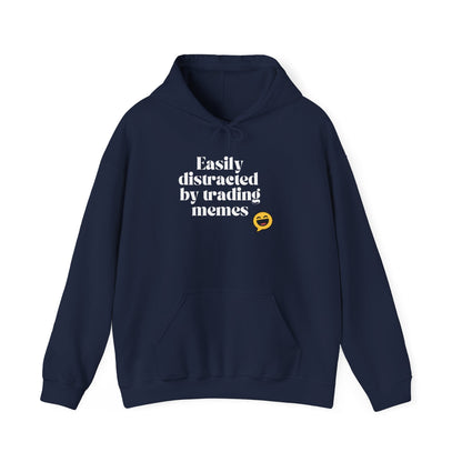 “Easily Distracted by Trading Memes” Hoodie – Funny Trader Sweatshirt for Crypto & Stock Market Fans