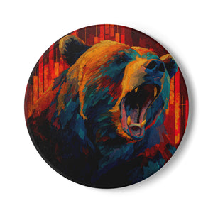Bear Market Ceramic Coaster – Bold Trading Art Decor for Investors & Market Enthusiasts