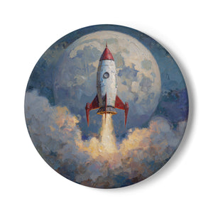 To the Moon Ceramic Coaster – Space-Inspired Crypto Art Decor for Traders & Dreamers