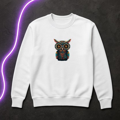Bitcoin Owl Sweatshirt – Unisex Heavy Blend™ Crewneck for Smart Crypto Traders